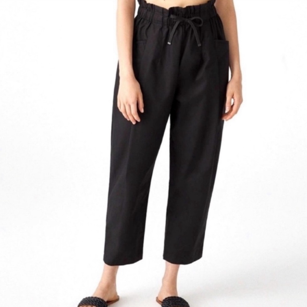 ASOS Pull&Bear Loose Paper-bag Ankle Cropped Trousers